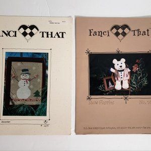 Two Cross Stitch Patterns #165 Snow Flurries and #45 Snowman 1995